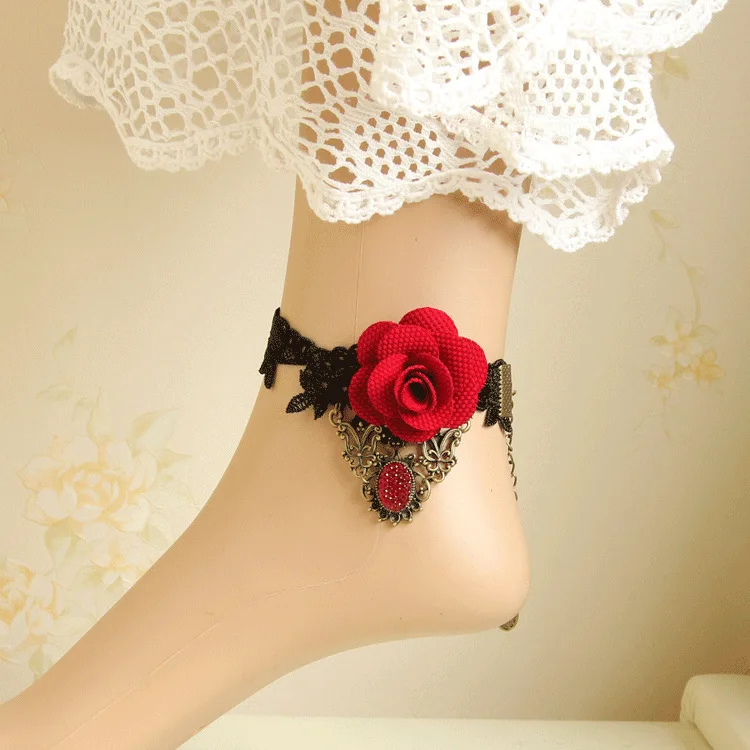 Vintage Gypsy Anklets for Women Red Flower Bead Indian Anklet Bracelet Designs Black Lace Foot Jewelry Anklets 2015 Brand FL03
Vintage Gypsy Anklets for Women Red Flower Bead Indian Anklet Bracelet Designs Black Lace Foot Jewelry Anklets 2015 Brand FL03