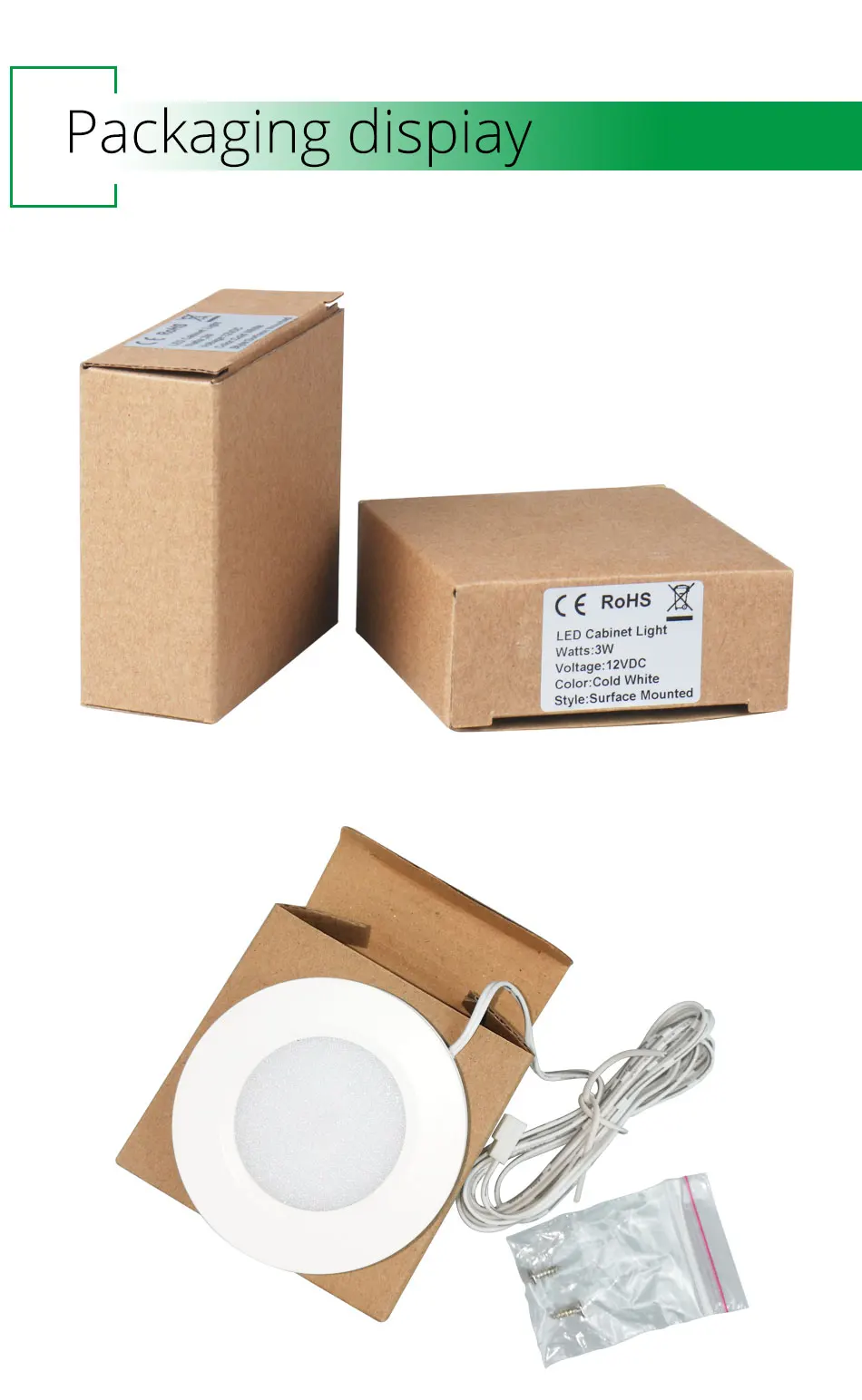 Under Cabinet Lights Closet Lamp 12VDC 3W LED Cupboard Light Aluminum Round Shape Lamps For Kitchen Counter Lighting Bookshelf (12)