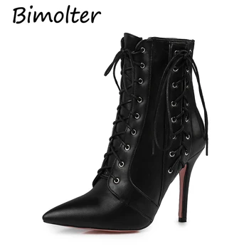 Bimolter Winter Classic Black Ladies' Boots Plus Size 34-47 Women Lace-Up Boots 10CM High Heels Pointed Toe Ankle Boots PAEB003
Bimolter Winter Classic Black Ladies' Boots Plus Size 34-47 Women Lace-Up Boots 10CM High Heels Pointed Toe Ankle Boots PAEB003