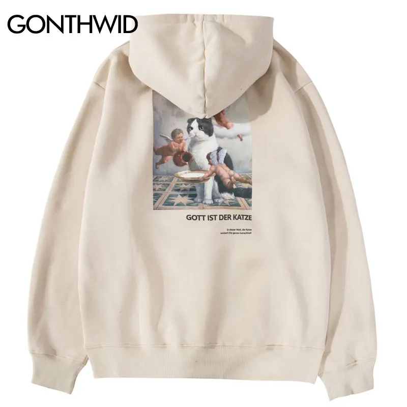 GONTHWID Funny Angels Cat Print Hoodies Sweatshirts Harajuku Hip Hop Casual Pullover Hooded Streetwear 2019 Men Fashion Tops
GONTHWID Funny Angels Cat Print Hoodies Sweatshirts Harajuku Hip Hop Casual Pullover Hooded Streetwear 2019 Men Fashion Tops