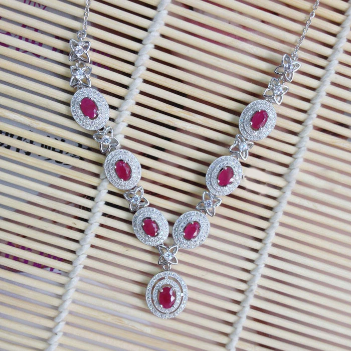 2017 Qi Xuan_Fashion Jewelry_Red Stone Elegant Wedding/Party Necklaces_S925 Solid Silver Necklaces_Manufacturer Directly Sales
2017 Qi Xuan_Fashion Jewelry_Red Stone Elegant Wedding/Party Necklaces_S925 Solid Silver Necklaces_Manufacturer Directly Sales
