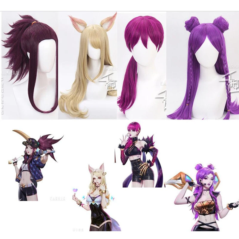 Game LOL Character KDA K/DA Ahri Akali Kaisa Evelynn Cosplay Wigs Costume set Anime hair luminous Masks HQ QITH WIG CAP
Game LOL Character KDA K/DA Ahri Akali Kaisa Evelynn Cosplay Wigs Costume set Anime hair luminous Masks HQ QITH WIG CAP