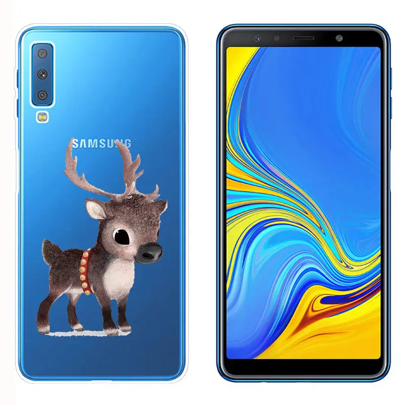 Arvin Christmas Case FOR Samsung A7 2018 A320 A520 A8 Smart Phone Cover FOR Samsung A750 Painted Phone Case FOR A8 Plus 2018 TPU (11)