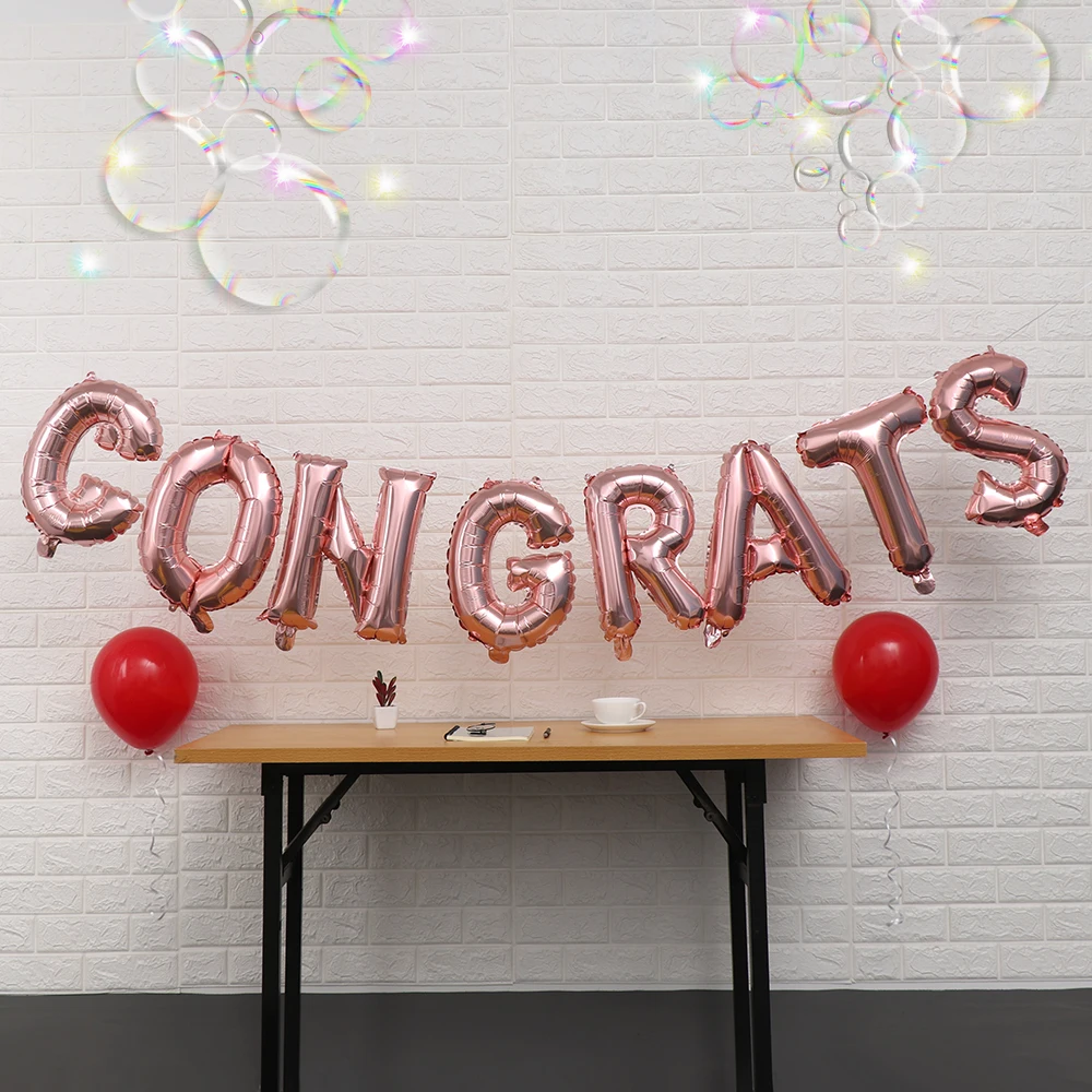1Set 16" 3D Rose Gold CONGRATS Foil Balloons Congratulation Ball Party Favors Decor Graduation Ceremony Party Banner Decor
1Set 16" 3D Rose Gold CONGRATS Foil Balloons Congratulation Ball Party Favors Decor Graduation Ceremony Party Banner Decor