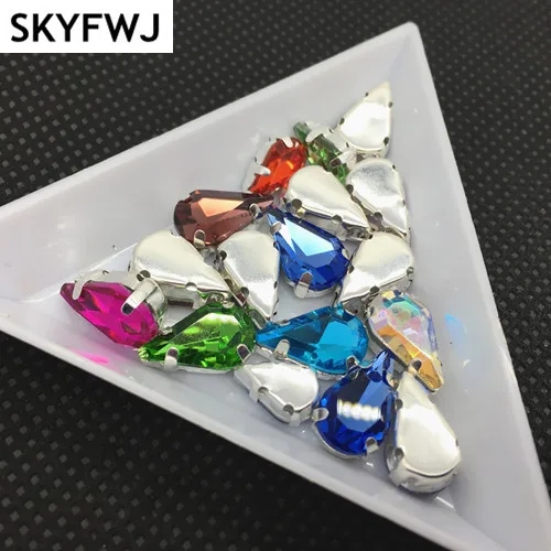All Colors 100pcs 10x6mm 8x13mm Glass Crystal Teardrop Fancy Stone with Metal Claw setting Drop Sew On Rhinestone Dress Garment
All Colors 100pcs 10x6mm 8x13mm Glass Crystal Teardrop Fancy Stone with Metal Claw setting Drop Sew On Rhinestone Dress Garment