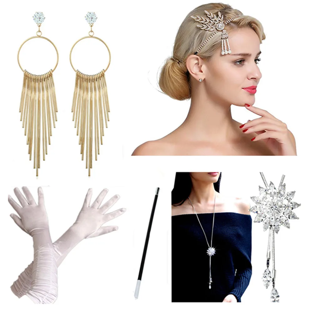 1920s Women's great GATSBY flapper costume earring feather headpiece Set Cosplay Party Accessory headband Kit Gangster Girl
1920s Women's great GATSBY flapper costume earring feather headpiece Set Cosplay Party Accessory headband Kit Gangster Girl