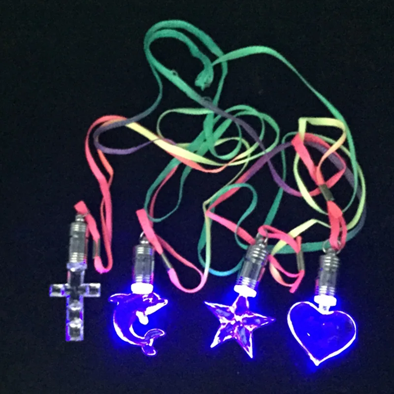 Фото 2018 24 светодиодных кристаллических кулона светящееся ожерелье - купить