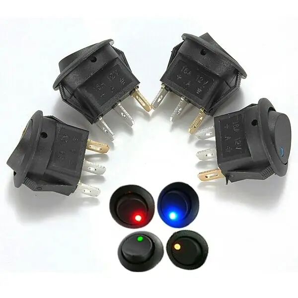 100Pcs red amber green Blue 12V LED Dot Light Car Boat Round Rocker ON/OFF SPST Switch 3 Pins With LED
100Pcs red amber green Blue 12V LED Dot Light Car Boat Round Rocker ON/OFF SPST Switch 3 Pins With LED