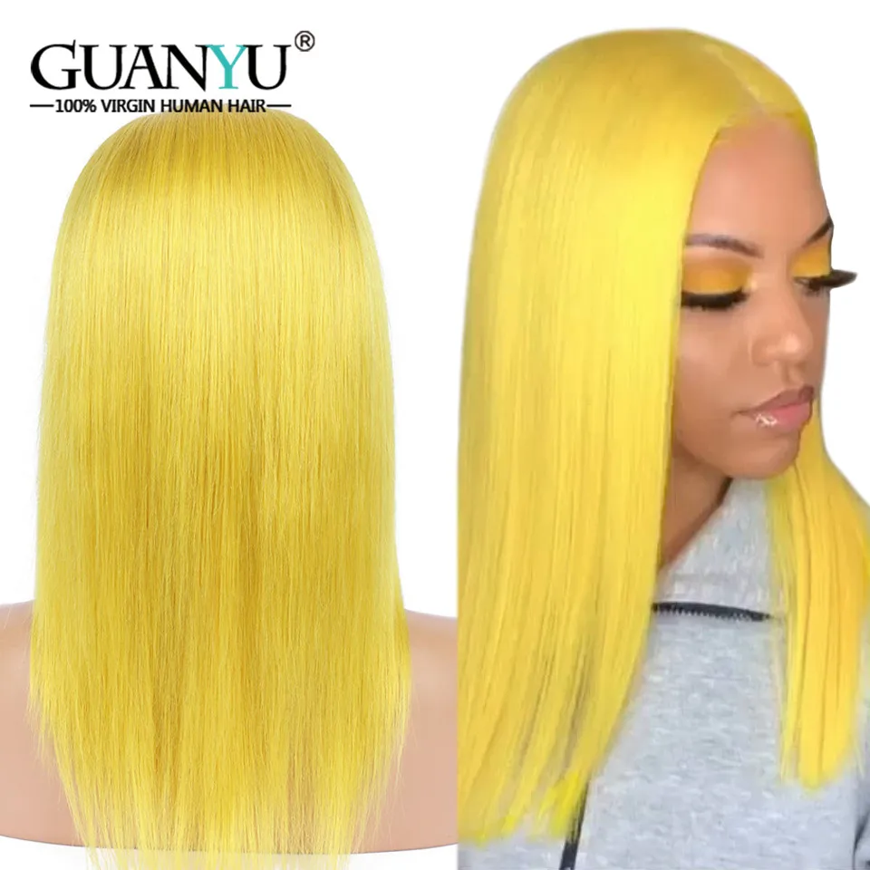 Yellow Wig Human Hair Remy Preplucked Short Straight 13X4 Lace Front Wigs with Baby Hair 150% density
Yellow Wig Human Hair Remy Preplucked Short Straight 13X4 Lace Front Wigs with Baby Hair 150% density