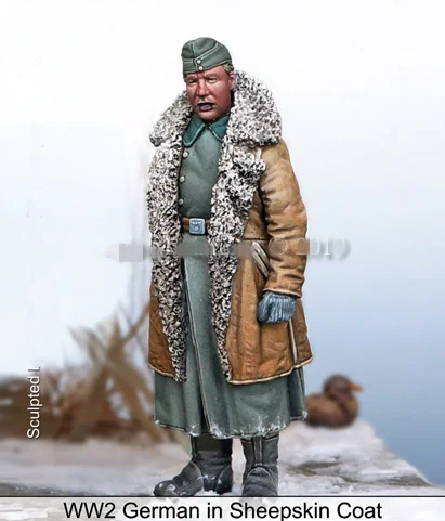 1/35 модельная фигурка из смолы Kit WW2 немецкое в овчине пальто разобранное