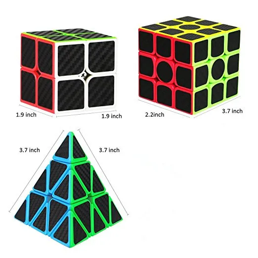 Углеродное волокно 2x2 3x3 скоростной куб комплект волшебный пазл игрушки для детей
