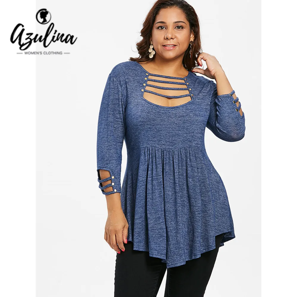 Rosegal Plus Size 5XL Women Clothing Autumn Ladder Cut Out O Neck Three Quarter High Waist T-Shirt Ladies Tops Tees Casual Shirt
Rosegal Plus Size 5XL Women Clothing Autumn Ladder Cut Out O Neck Three Quarter High Waist T-Shirt Ladies Tops Tees Casual Shirt