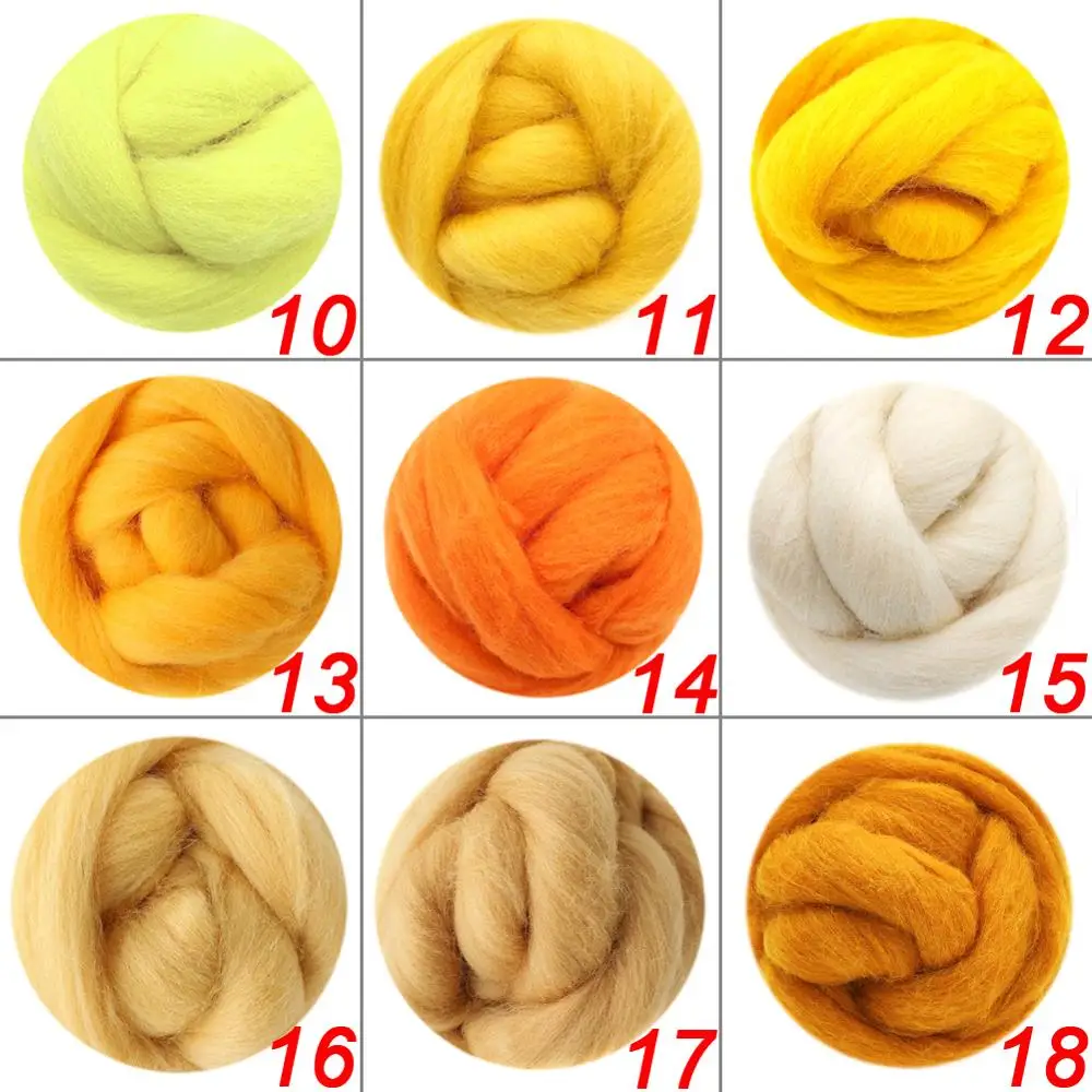 10g Wool Roving Merino 70S Grade Eco-friendly Super Soft Natural Wool Fiber for Needle Felting Kit 40 Color Options
10g Wool Roving Merino 70S Grade Eco-friendly Super Soft Natural Wool Fiber for Needle Felting Kit 40 Color Options