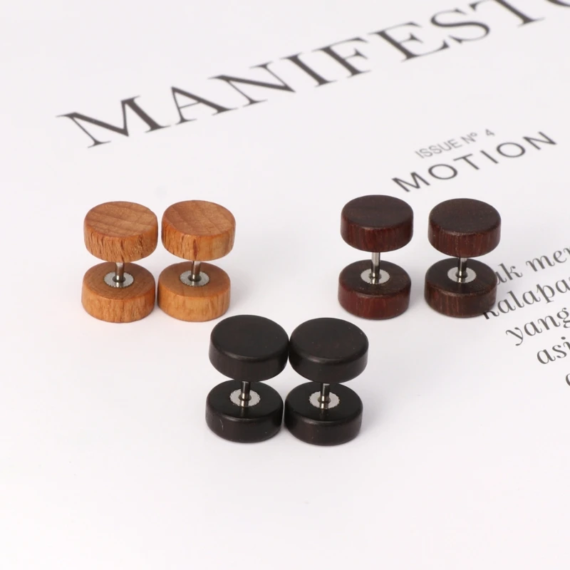 JAVRICK Natural Wood Screw Studs Earrings Fake Gauges Illusion Ear Piercing Plug Tunnel Exquisite Earrings
JAVRICK Natural Wood Screw Studs Earrings Fake Gauges Illusion Ear Piercing Plug Tunnel Exquisite Earrings