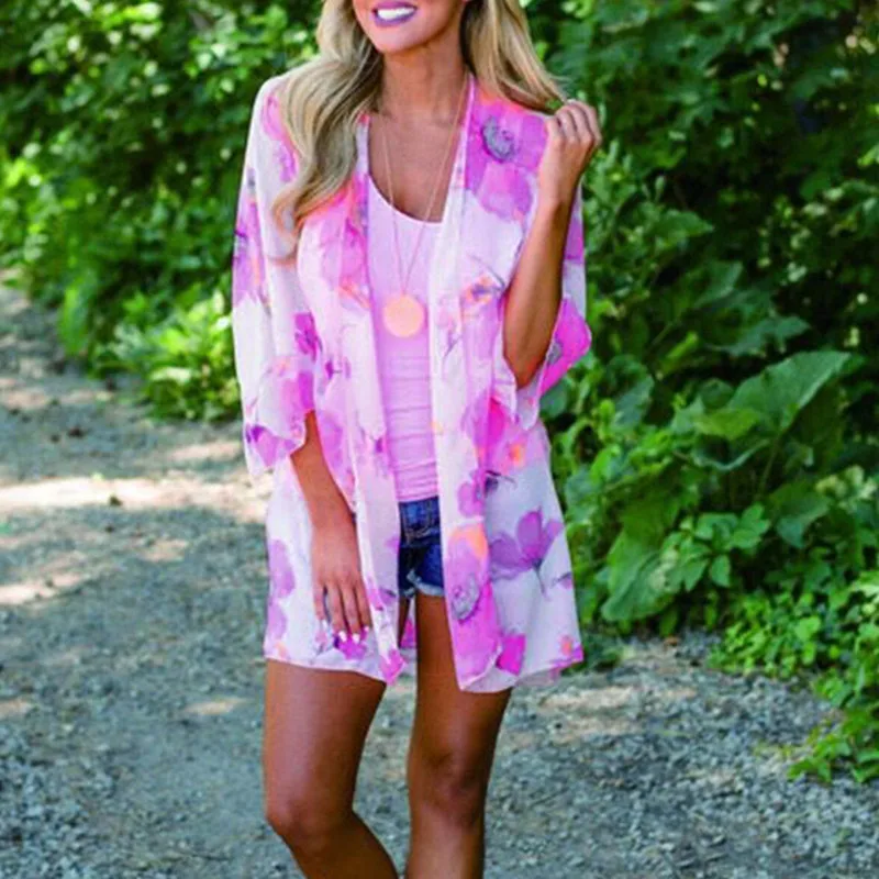 Ladies 2018 Summer Causal Chiffon Kimono Women New Casual Fashion Kimono Cardigan Loose floral printed Blouse Tops Beach wear
Ladies 2018 Summer Causal Chiffon Kimono Women New Casual Fashion Kimono Cardigan Loose floral printed Blouse Tops Beach wear