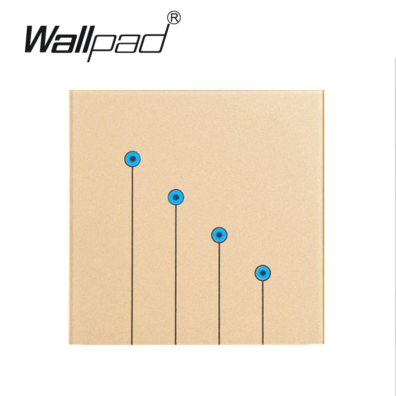 4 Gangs 2 Way Wallpad Luxury Gold Crystal Glass Switch Panel,110~250V touch Screen Wall Light Switch LED Indicator
4 Gangs 2 Way Wallpad Luxury Gold Crystal Glass Switch Panel,110~250V touch Screen Wall Light Switch LED Indicator