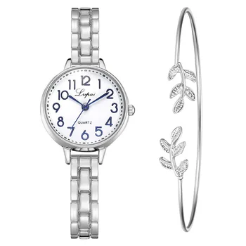 Women's Wristwatch Quartz Watch Bracelet Set with Alloy Band Leaves Open Cuff Bracelet LL@17
Women's Wristwatch Quartz Watch Bracelet Set with Alloy Band Leaves Open Cuff Bracelet LL@17