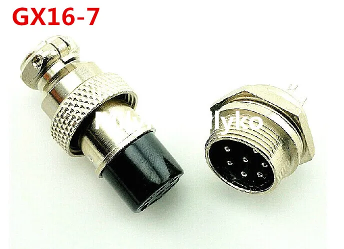 

Free Shipping 5Pair GX16-7 7Pin 16mm Male & Female Butt joint Connector kit GX16 Socket+Plug,RS765 Aviation plug interface