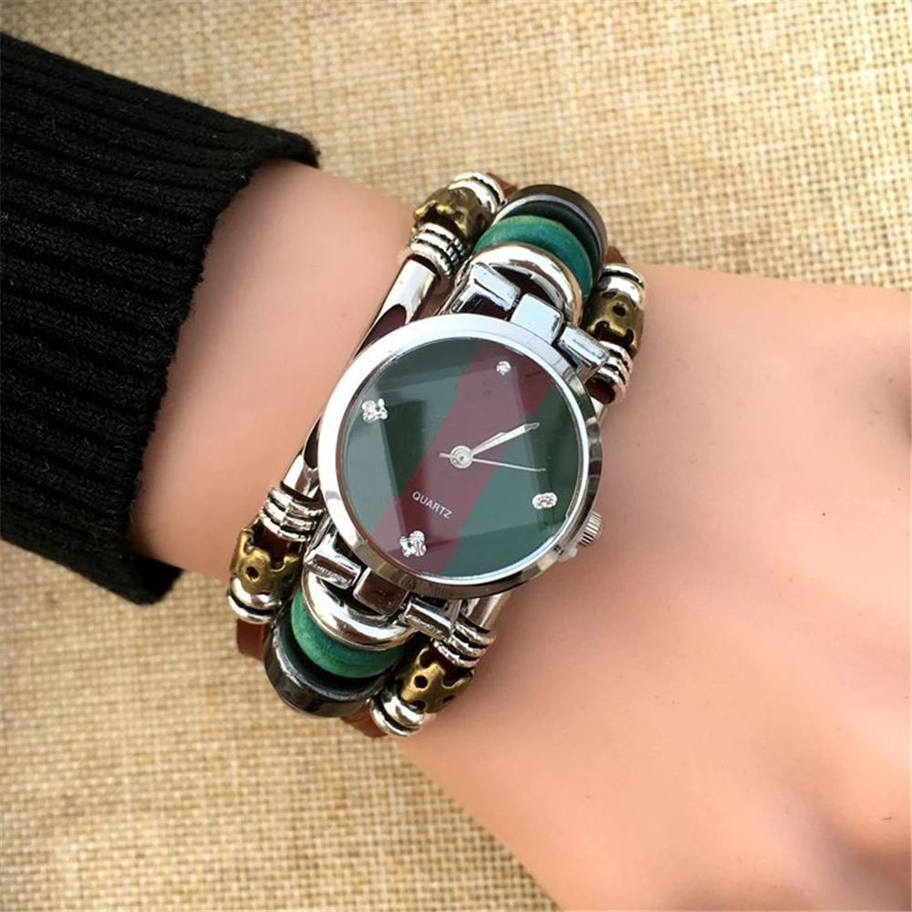 BRT0092 Men Fashion Quartz Wristwatches Weave Green Bead Leather Bracelet Watches Women Men Luxury Jewelry
BRT0092 Men Fashion Quartz Wristwatches Weave Green Bead Leather Bracelet Watches Women Men Luxury Jewelry