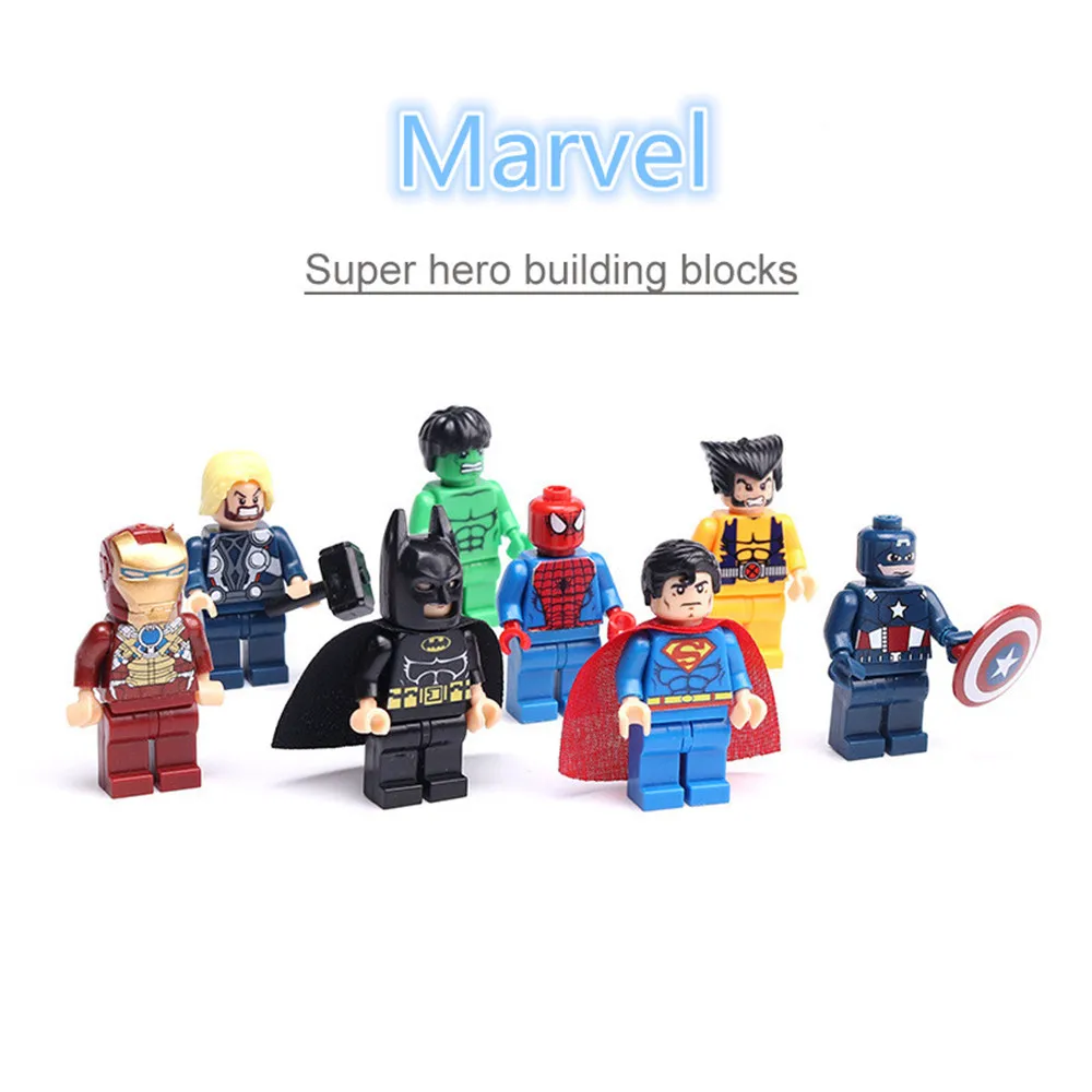 8pcs Marvel Avengers Series Building Blocks Iron Man Batman Captain America Caps Compatible Legoings Assembly Blocks Toy
8pcs Marvel Avengers Series Building Blocks Iron Man Batman Captain America Caps Compatible Legoings Assembly Blocks Toy