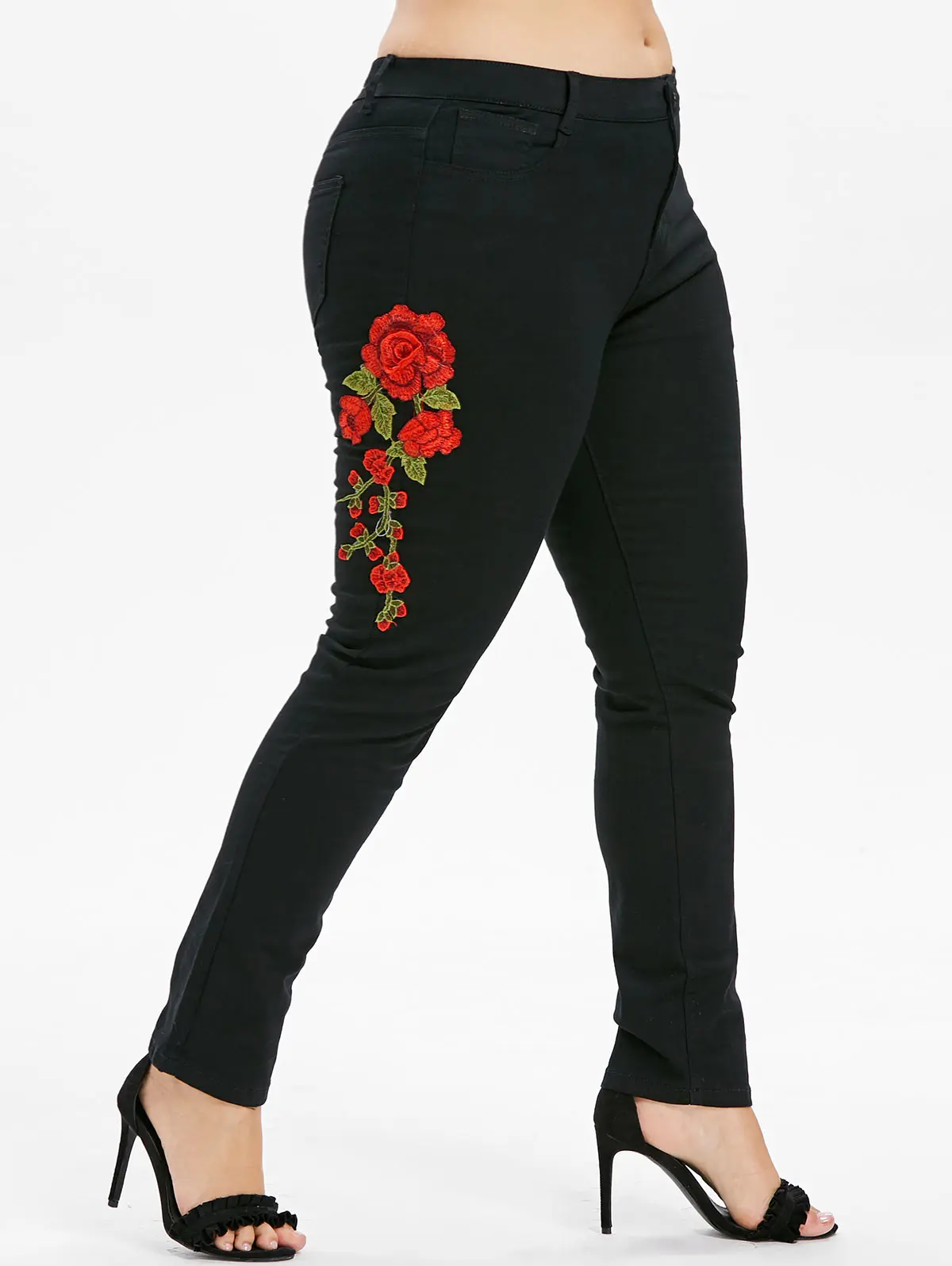 Kenancy Plus Size Flower Embroidered Zip Up Jeans High Waisted Skinny Jeans Women
Kenancy Plus Size Flower Embroidered Zip Up Jeans High Waisted Skinny Jeans Women