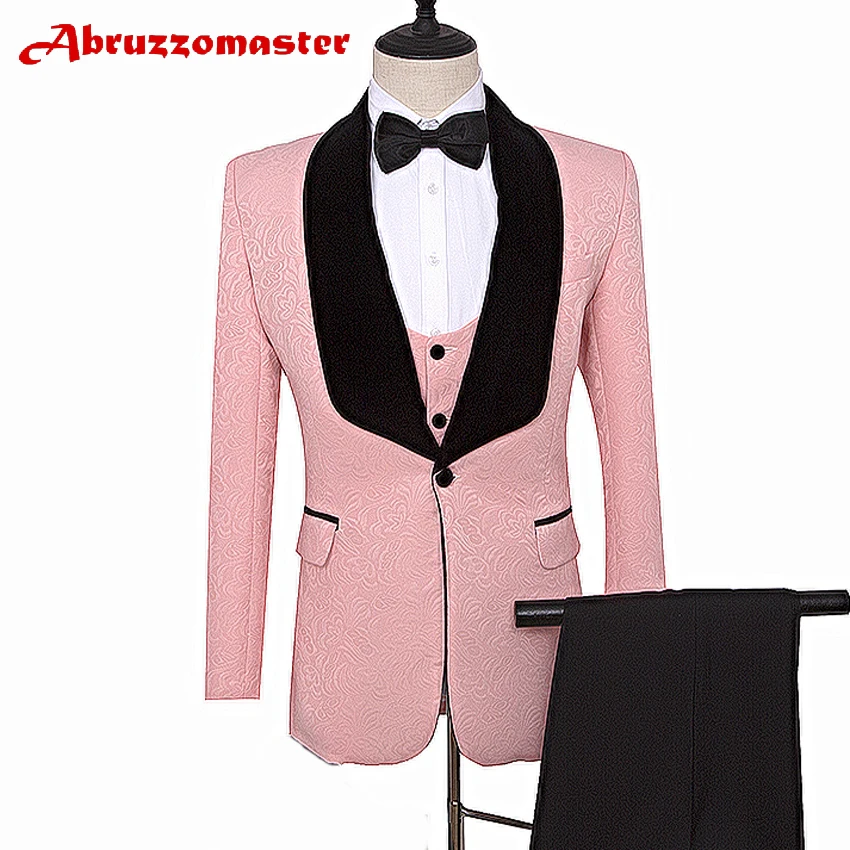 Tailor Suits Blazer Printed Groom Tuxedos Pink jacket for Groomsman Suit Wedding suit Custom Made Man Suit Jacket+pants+vest
Tailor Suits Blazer Printed Groom Tuxedos Pink jacket for Groomsman Suit Wedding suit Custom Made Man Suit Jacket+pants+vest