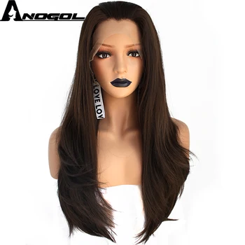 Anogol High Temperature Fiber Dark Brown 150% density Hair Long Natural Wave Synthetic Lace Front Wig For Black Women
Anogol High Temperature Fiber Dark Brown 150% density Hair Long Natural Wave Synthetic Lace Front Wig For Black Women