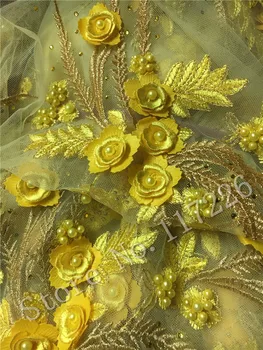 Yellow color 3d beautiful Nigerian fabric JRB-79223 for party dress new African embroidered lace fabric with pearls
Yellow color 3d beautiful Nigerian fabric JRB-79223 for party dress new African embroidered lace fabric with pearls