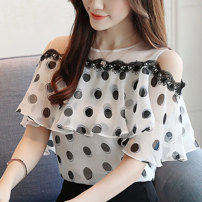 Fashion women tops and blouses 2019 short ladies tops Wave point chiffon white blouse shirt blusas feminine blouses
Fashion women tops and blouses 2019 short ladies tops Wave point chiffon white blouse shirt blusas feminine blouses