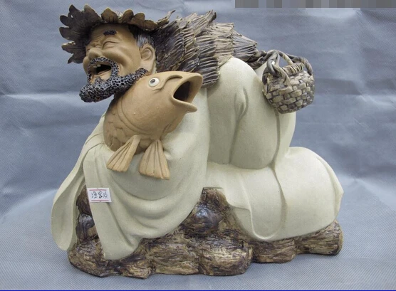 S0104 9 Chinese Folk Pottery Wucai Porcelain Lucky Fisherman angling Statue Sculptur D0318
S0104 9 Chinese Folk Pottery Wucai Porcelain Lucky Fisherman angling Statue Sculptur D0318