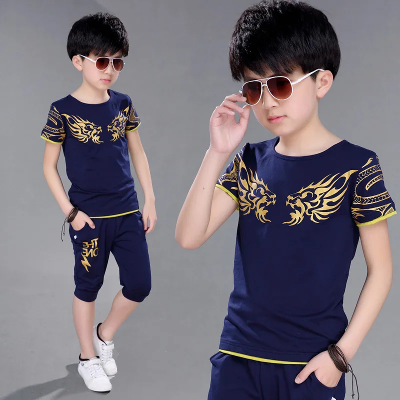 Summer Kids Boy Clothes Sets Summer Short Sleeve T Shirt+Shorts Children Casual Sport Suit New 4 -14 Yrs Boy 2Pcs/Set Clothing
Summer Kids Boy Clothes Sets Summer Short Sleeve T Shirt+Shorts Children Casual Sport Suit New 4 -14 Yrs Boy 2Pcs/Set Clothing