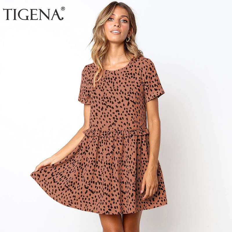 TIGENA Casual Print Summer Dress Women 2019 Short Sleeve Loose Boho Beach Dress and Sundress Female Summer Mini Short Dress
TIGENA Casual Print Summer Dress Women 2019 Short Sleeve Loose Boho Beach Dress and Sundress Female Summer Mini Short Dress