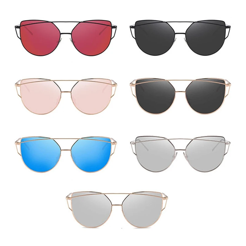 Cat Eye Vintage Brand Designer Rose Gold Mirror Sunglasses For Women Metal Reflective flat lens Sun Glasses Female oculos
Cat Eye Vintage Brand Designer Rose Gold Mirror Sunglasses For Women Metal Reflective flat lens Sun Glasses Female oculos