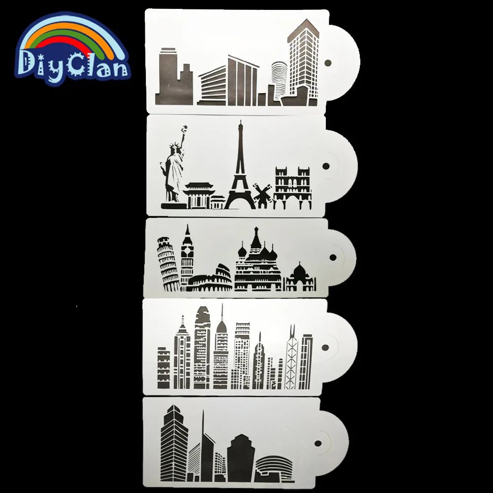 5PCS/Buildings by country/Famous scenic spot cake stencil for wall decorating wedding fondant stencil cake decorating P0084
5PCS/Buildings by country/Famous scenic spot cake stencil for wall decorating wedding fondant stencil cake decorating P0084