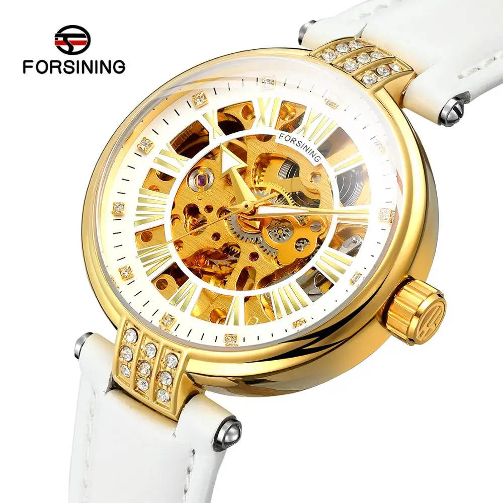 Forsining Women Small Dial Luxury Diamond White Golden Mechanical Automatic Watch Ladies Clock
Forsining Women Small Dial Luxury Diamond White Golden Mechanical Automatic Watch Ladies Clock