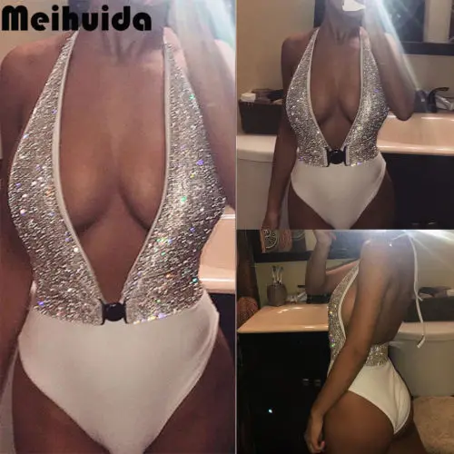 Hot Womens Sexy Sequins One-Piece Bandage Swimsuit Monokini Summer Ladies High Waist Swimwear Bikini Bathing Suit Beachwear
Hot Womens Sexy Sequins One-Piece Bandage Swimsuit Monokini Summer Ladies High Waist Swimwear Bikini Bathing Suit Beachwear
