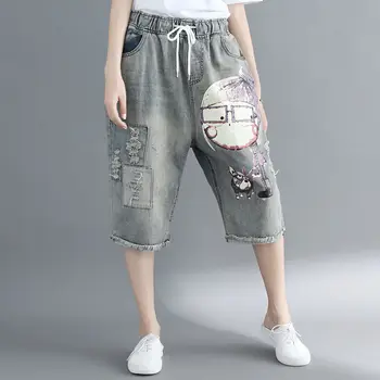Vintage Plus Size Ripped Jeans Woman Capris Summer Denim Women Jeans Lace Up Knee Length Ladies Loose Jeans Short Pants C5439
Vintage Plus Size Ripped Jeans Woman Capris Summer Denim Women Jeans Lace Up Knee Length Ladies Loose Jeans Short Pants C5439