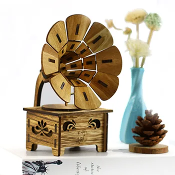 Mini wooden gramophone music box retro home decoration DIY assembly model musical instrument toys Good gifts for children
Mini wooden gramophone music box retro home decoration DIY assembly model musical instrument toys Good gifts for children