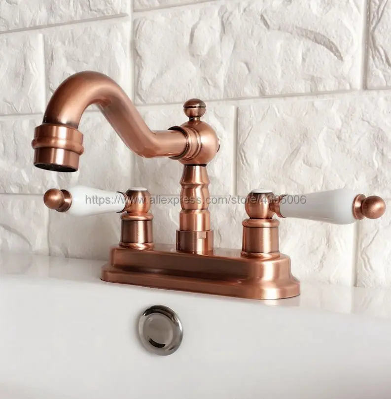 Antique Red Copper Bathoom Kitchen Faucet Swivel Spout Dual Handles Lavatory Sink Mixer Taps Deck Mounted Brg048
Antique Red Copper Bathoom Kitchen Faucet Swivel Spout Dual Handles Lavatory Sink Mixer Taps Deck Mounted Brg048