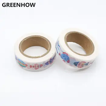GREENHOW High Quality Fish Pattern Japanese Washi Decorative Adhesive Tape DIY Masking Paper Tape Label Sticker For Gift 8116
GREENHOW High Quality Fish Pattern Japanese Washi Decorative Adhesive Tape DIY Masking Paper Tape Label Sticker For Gift 8116