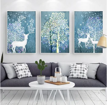 Nordic modern forest elk decorative paintings 3 pieces spray paintings painted on canvas decoration for living room No Framed
Nordic modern forest elk decorative paintings 3 pieces spray paintings painted on canvas decoration for living room No Framed