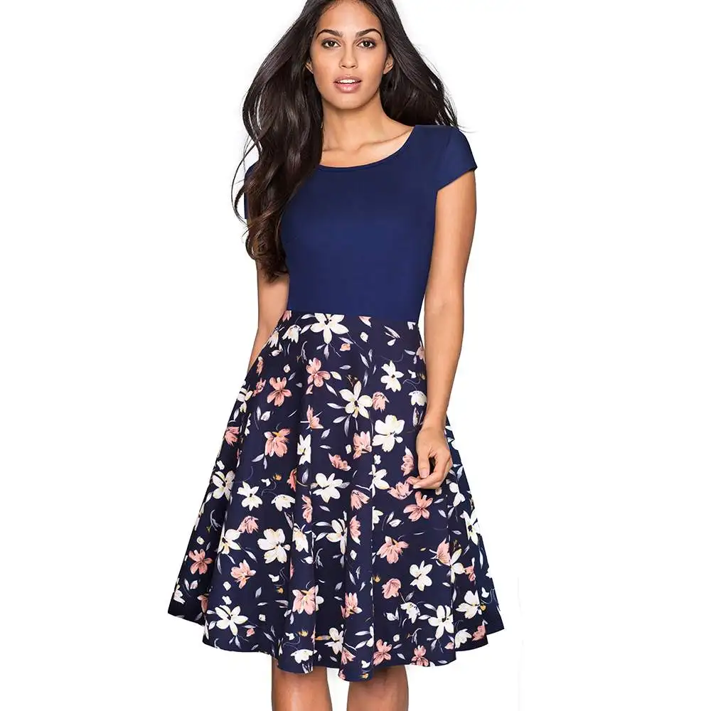 Summer Fashion Women Plus Size Swing A-line Dresses Elegant Short Sleeve Round Neck Fresh Floral Print Patchwork Dress A009
Summer Fashion Women Plus Size Swing A-line Dresses Elegant Short Sleeve Round Neck Fresh Floral Print Patchwork Dress A009