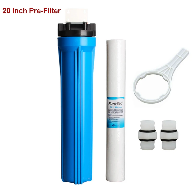 20 Inch Single Stage Water Filter Explosion-proof Water Purifier Filter Bottle With 1 Micron Ppf 1/2" 3/4" Fittings And Spanner
20 Inch Single Stage Water Filter Explosion-proof Water Purifier Filter Bottle With 1 Micron Ppf 1/2" 3/4" Fittings And Spanner