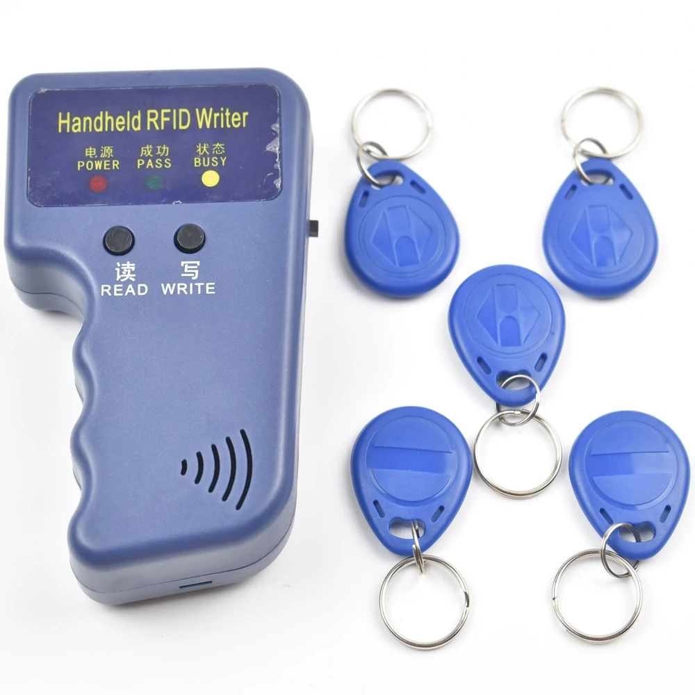 Handheld 125KHz RFID Duplicator Copier Writer Programmer Reader EM4305 T5577 Rewritable ID Keyfobs Tags Card
Handheld 125KHz RFID Duplicator Copier Writer Programmer Reader EM4305 T5577 Rewritable ID Keyfobs Tags Card