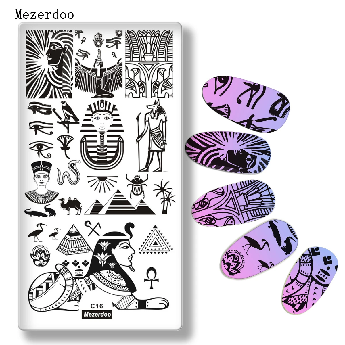 Mezerdoo Pyramid Snake Egypt Theme Nail Art Stainless Plate Image Stamping Plates DIY Manicure Printing Template Plate Tool C16
Mezerdoo Pyramid Snake Egypt Theme Nail Art Stainless Plate Image Stamping Plates DIY Manicure Printing Template Plate Tool C16