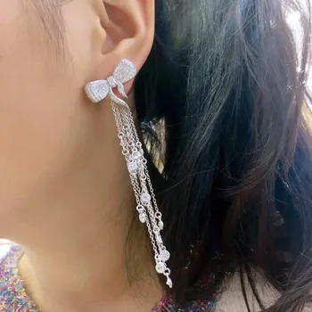 Qi Xuan_Jewelry_New Earrings Bowknot Earrings S925 Silver Inlay Zircon Elegant And Irregular Irregular_Factory Direct Sales
Qi Xuan_Jewelry_New Earrings Bowknot Earrings S925 Silver Inlay Zircon Elegant And Irregular Irregular_Factory Direct Sales