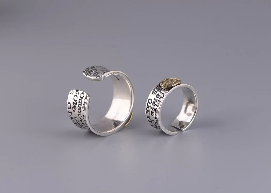 Silver Vintage the Virgin Mary Letter Ring