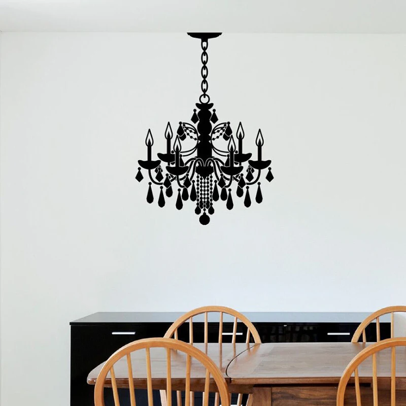Vinyl Wall Sticker Chandelier customizable chainlink length fits home Decal Kitchen room Livingroom Decoration ZX544 | Дом и сад