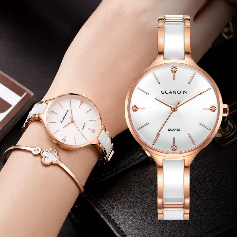 GUANQIN 8 MM Ultra-Thin Wrist Women Ceramic and steel Watches Luxury Female Clock Fashion Montre Femme 2019 Quartz Ladies Watch
GUANQIN 8 MM Ultra-Thin Wrist Women Ceramic and steel Watches Luxury Female Clock Fashion Montre Femme 2019 Quartz Ladies Watch