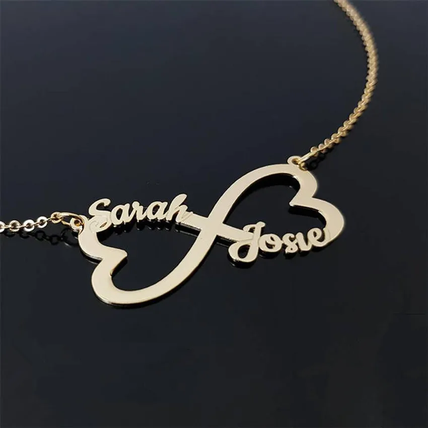 Custom Infinity Necklace Pendant Name and Heart Men Personalized Chokers Gold Chain Wedding Love Jewelry Gift for Women
Custom Infinity Necklace Pendant Name and Heart Men Personalized Chokers Gold Chain Wedding Love Jewelry Gift for Women
